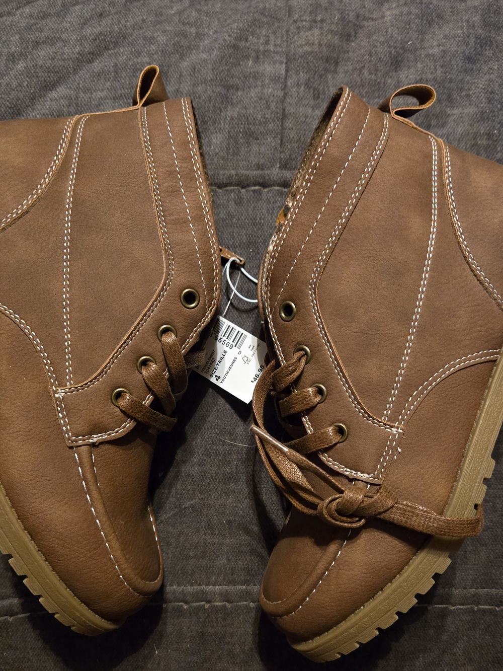 The Children's Place Brown Kids Lace-Up Ankle Boots